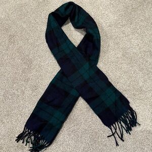 St Michael from Marks & Spencer UK Blue Green Plaid Winter Wool Scarf Lambswool
